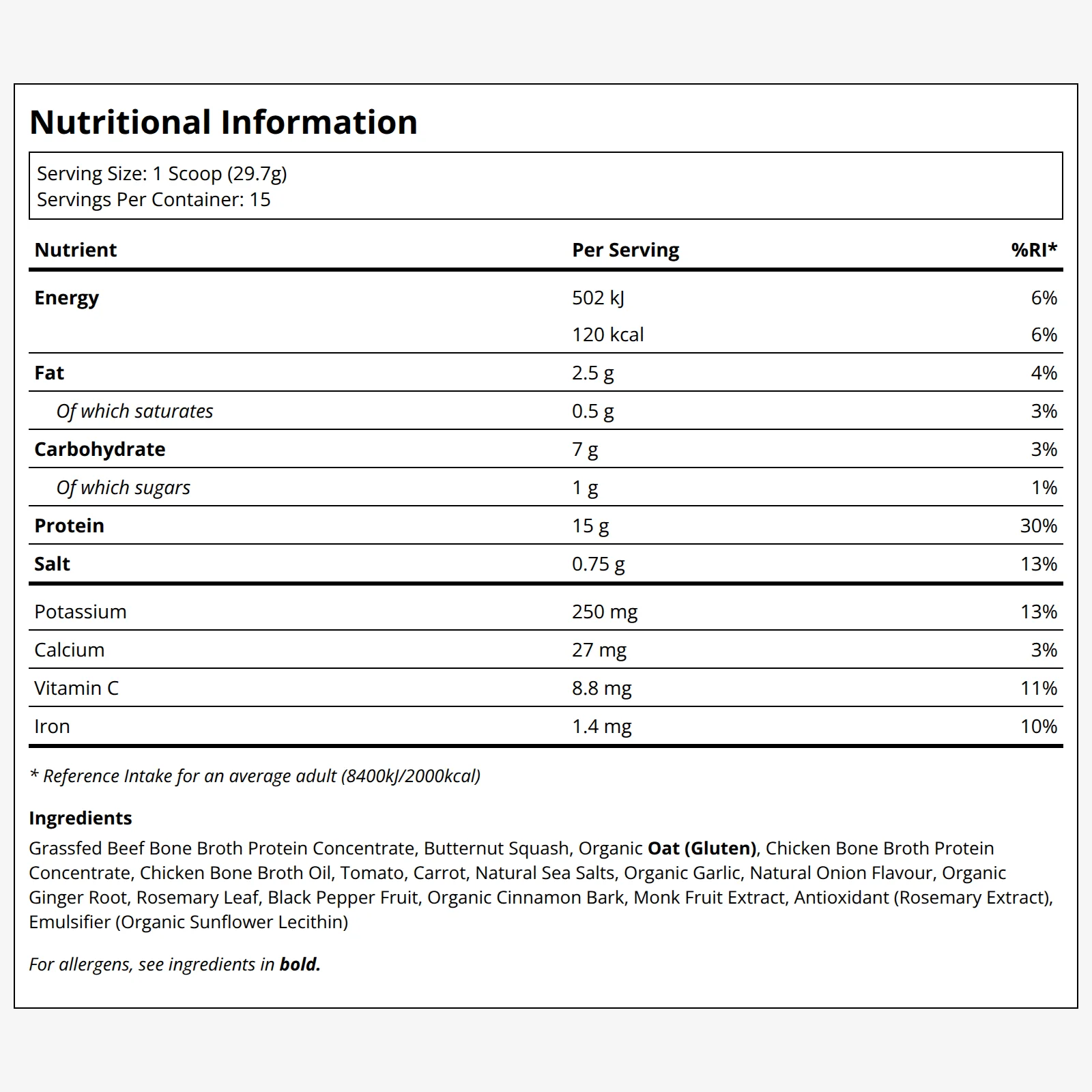 Bone Broth Protein Powder - Butternut Squash - Image 2