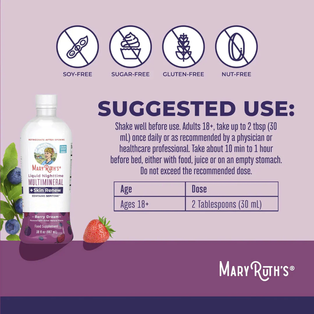 Liquid Nighttime Multimineral + Skin Renew - Berry - Image 3