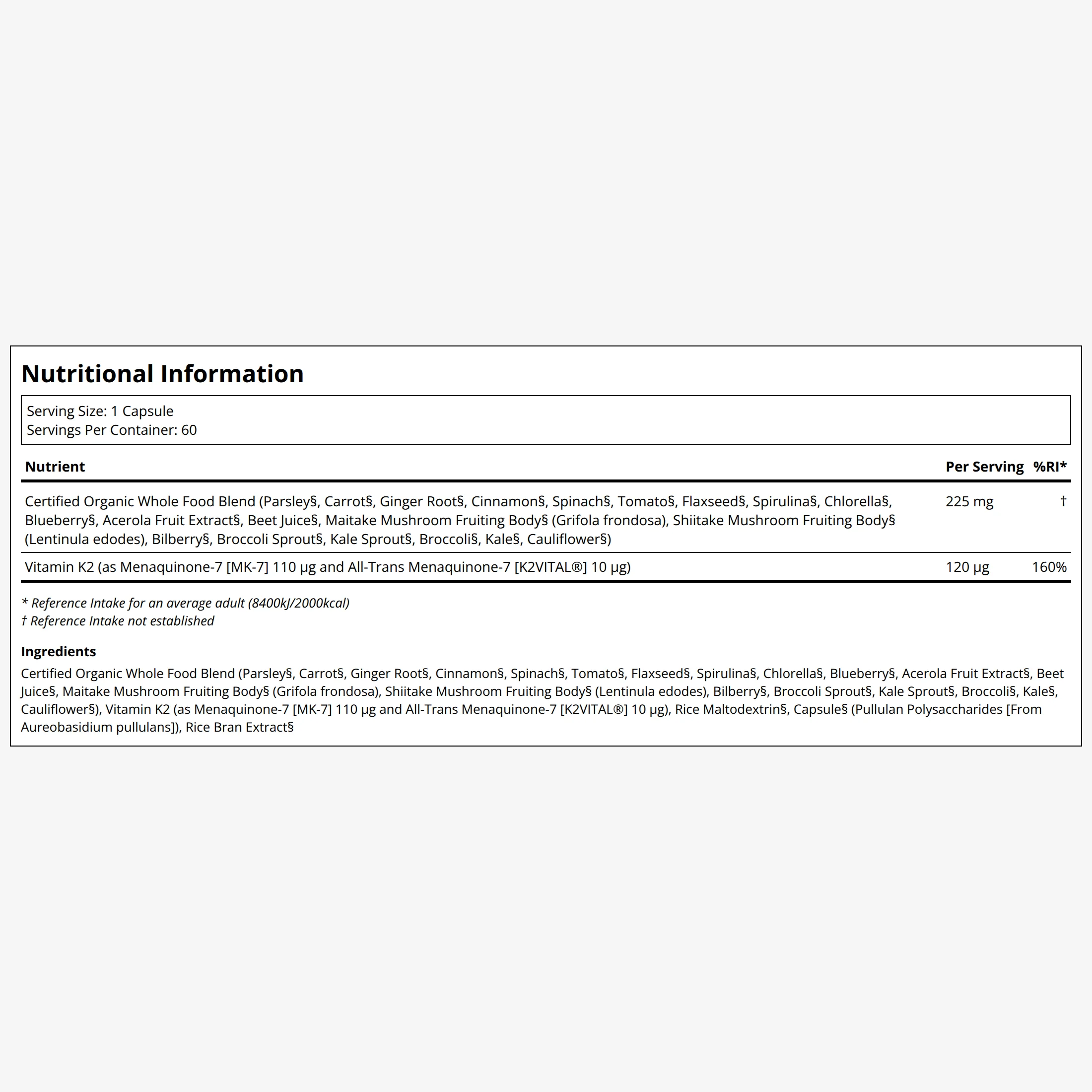Source of Life Garden Vitamin K2 120 mcg - Image 2