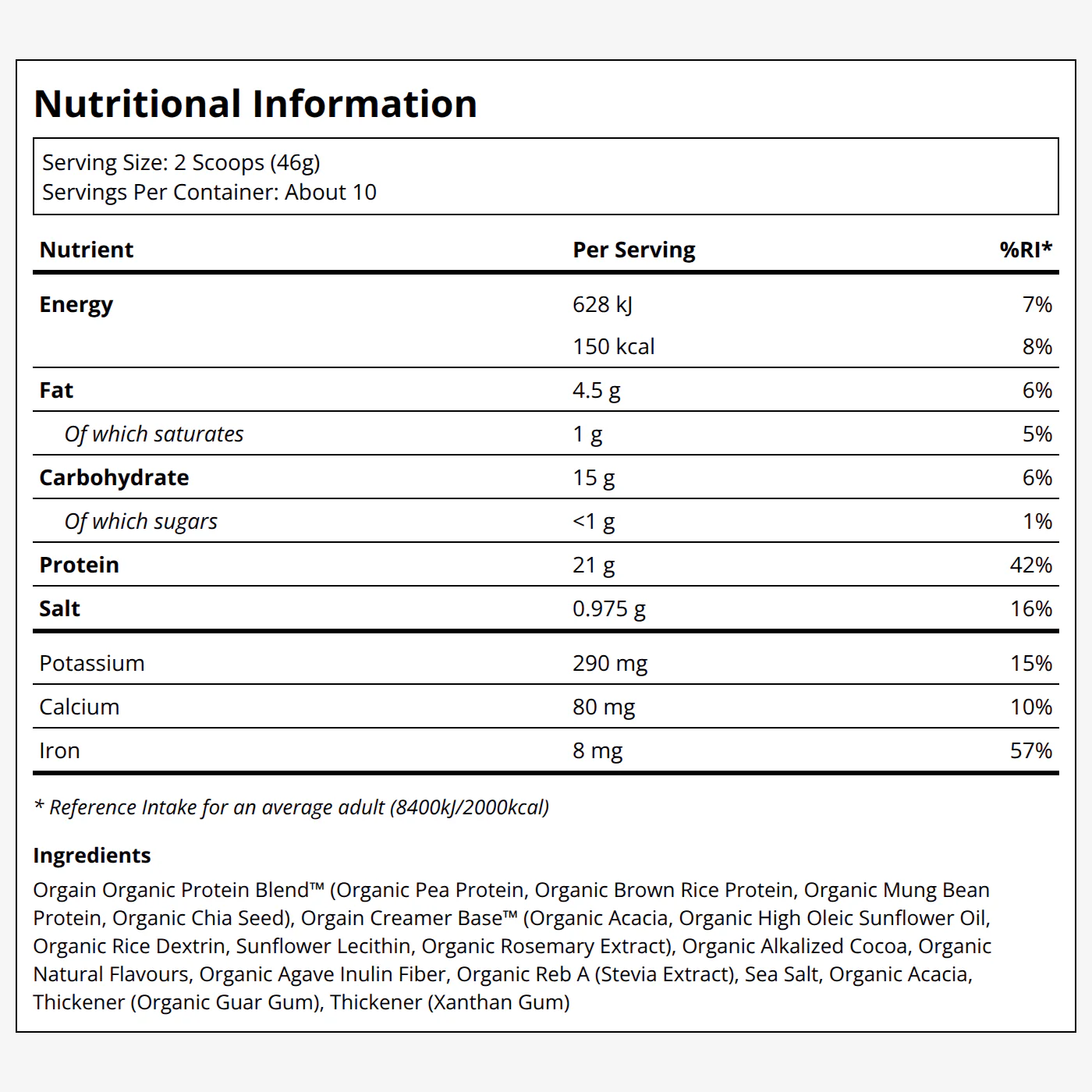 Organic Protein Powder - Chocolate - Image 2