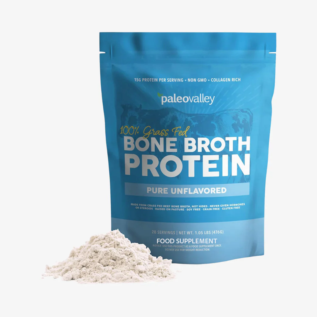 100% Grass Fed Bone Broth Protein Powder - Unflavoured