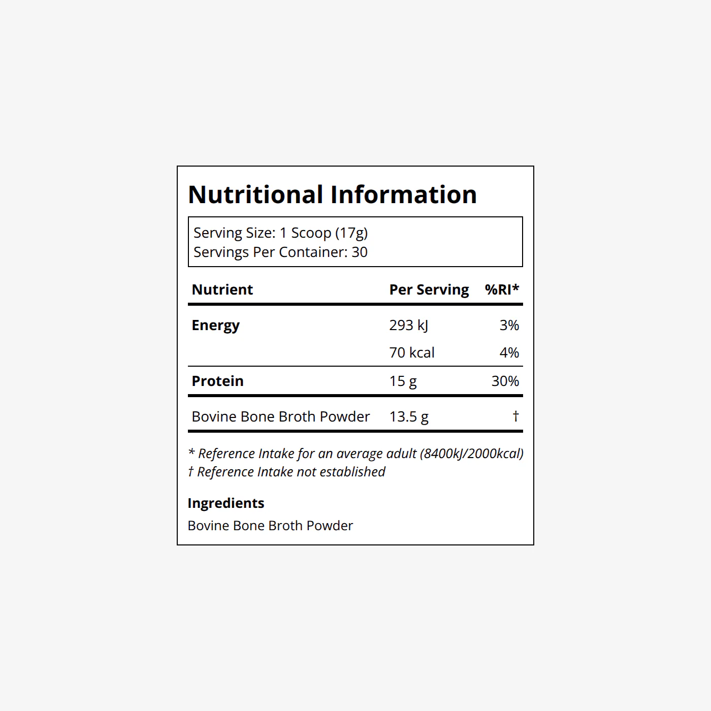 100% Grass Fed Bone Broth Protein Powder - Unflavoured - Image 2