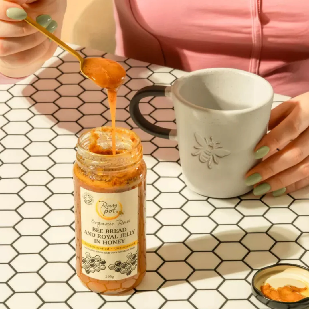 Organic Raw Bee Bread and Royal Jelly in Honey - Image 3