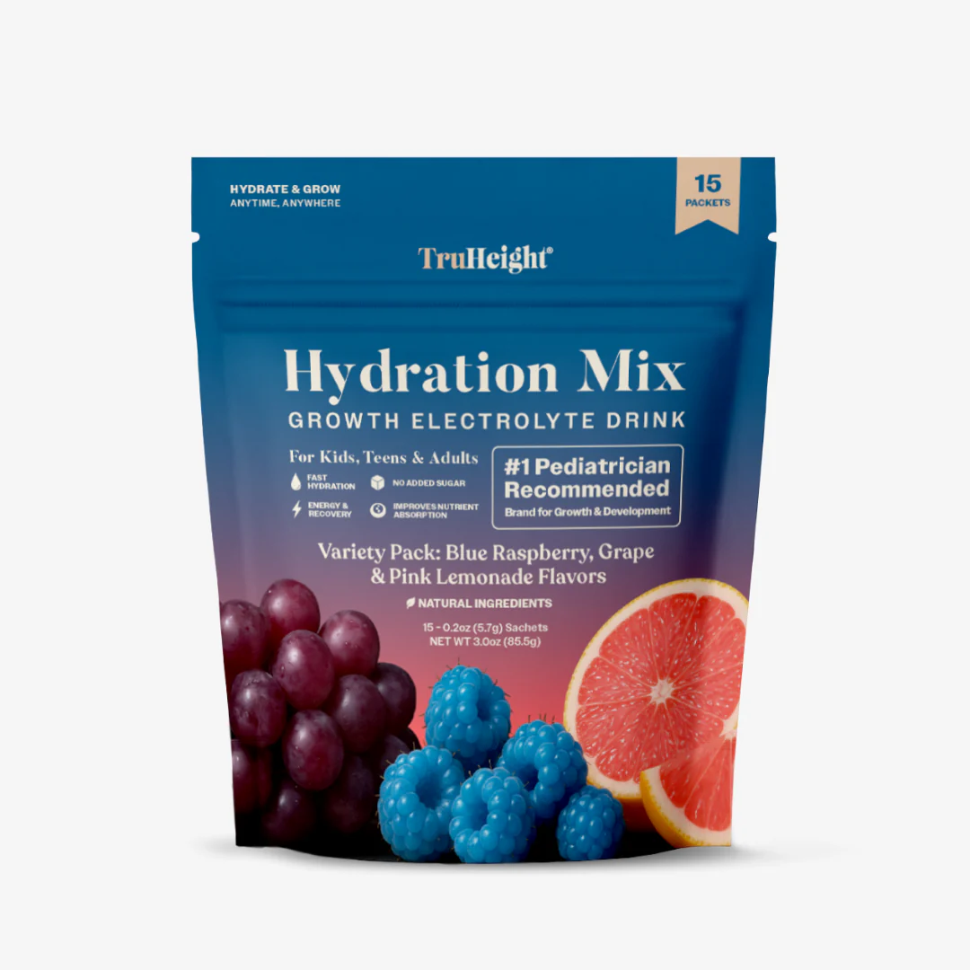 Hydration Mix Growth Electrolyte Drink - Variety Pack (Blue Raspberry, Grape, Pink Lemonade)